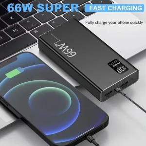 66w/ 20000mAh Power Bank Portable Battery Quick Charger USB